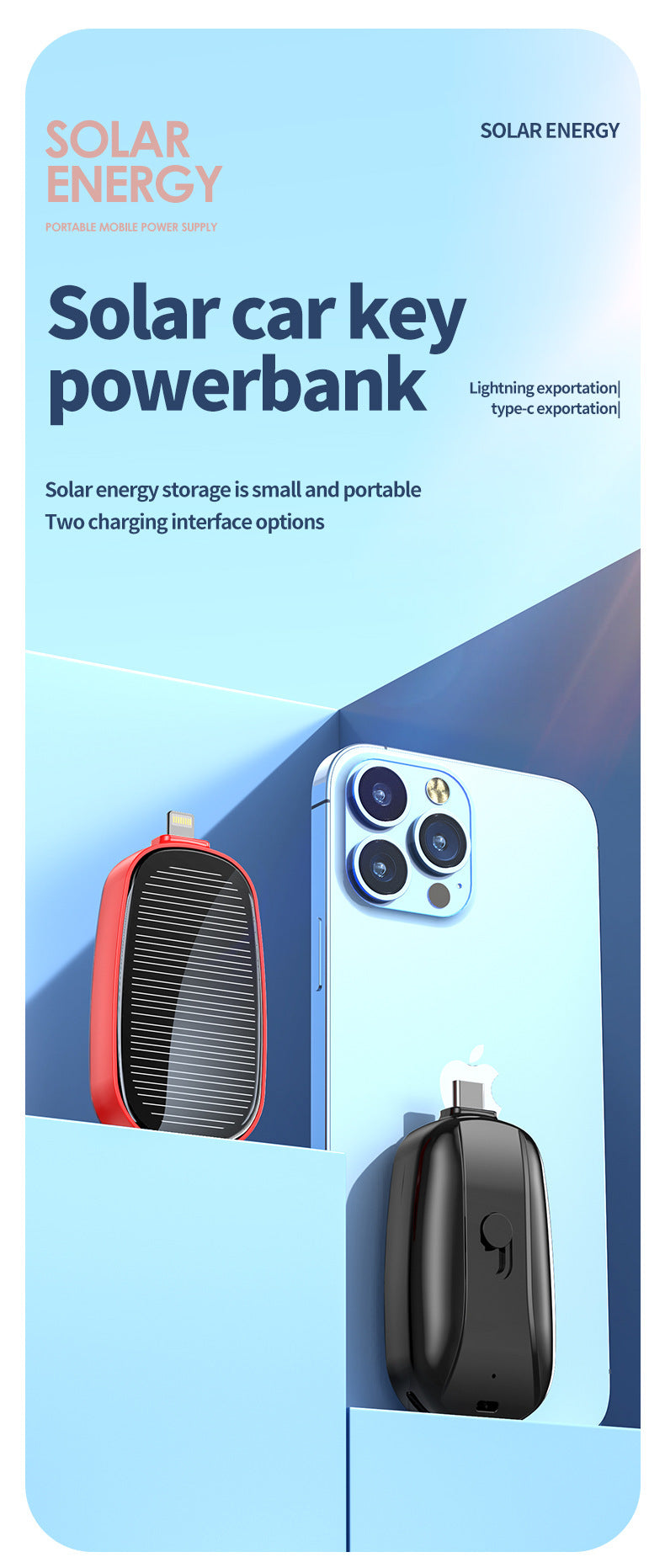 Mini station de charge solaire portable.